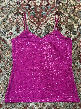 Express Hot Pink Sequin Cami Top
